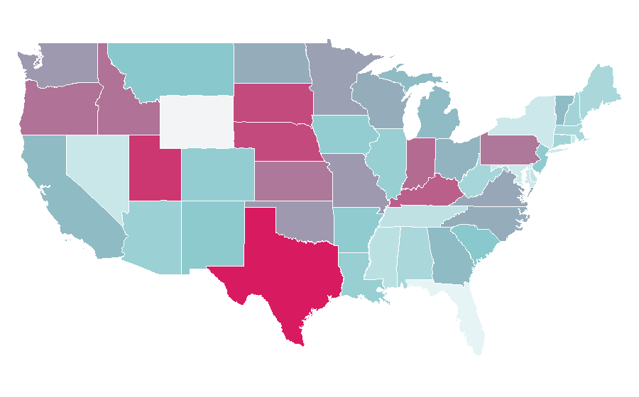 Affinity by region — Trees, United States