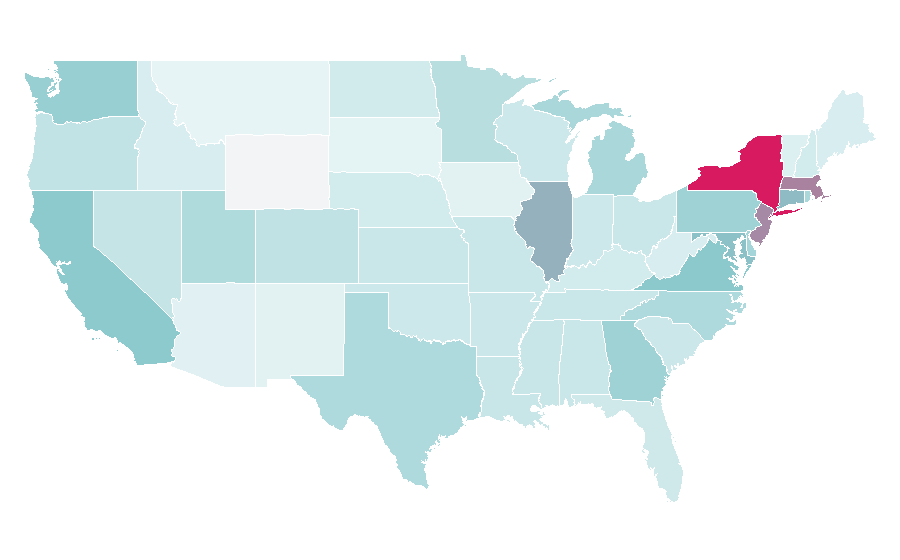 Affinity by region — Trench coat, United States