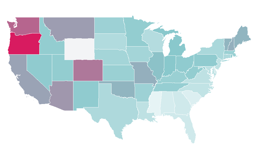 Affinity by region — Trevor Moore, United States