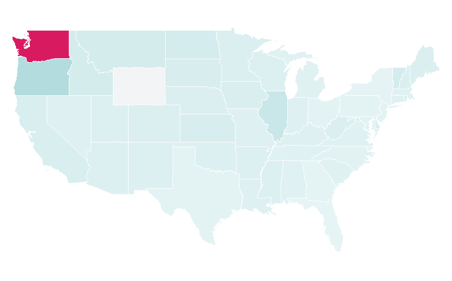Affinity by region — Trinity Western University, United States