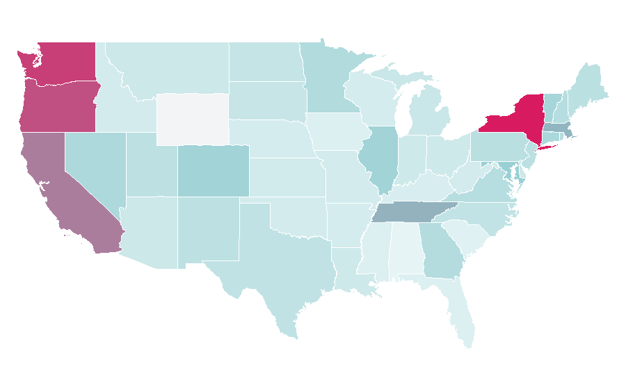 Affinity by region — Trip hop, United States