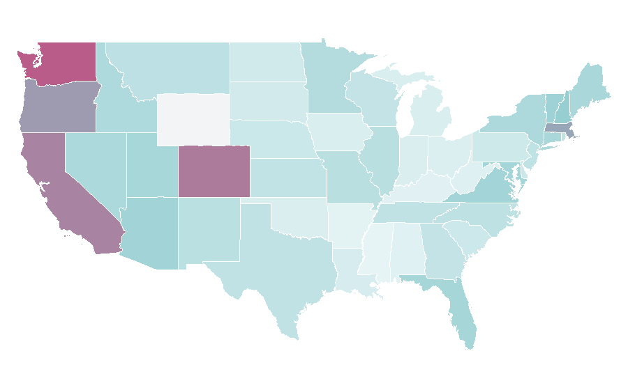Affinity by region — TripIt, United States