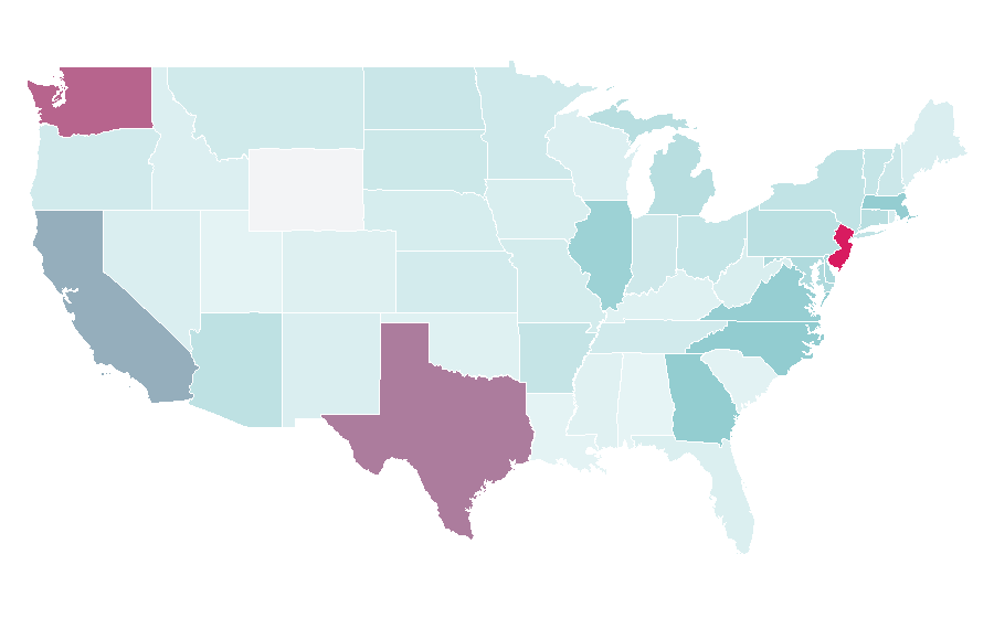 Affinity by region — Trisha (actress), United States