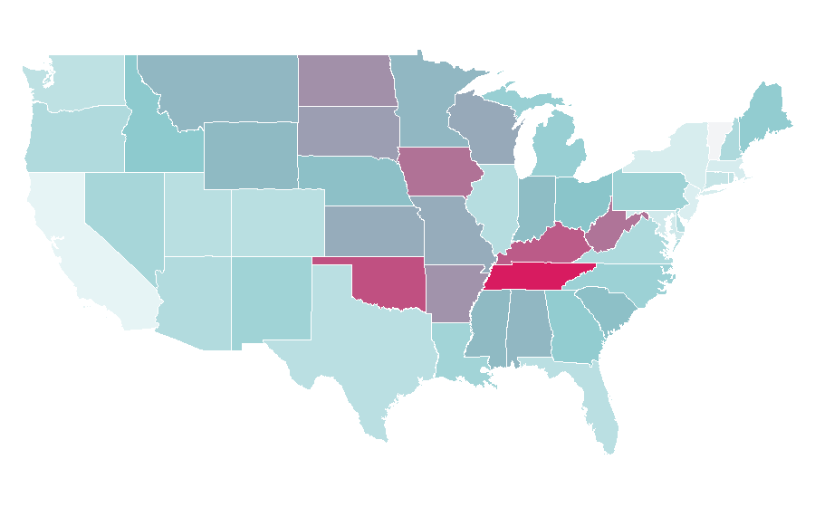 Affinity by region — Trisha Yearwood, United States