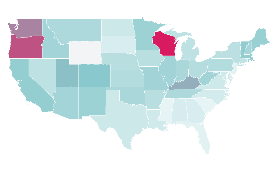 Affinity by region — Trixie Mattel, United States