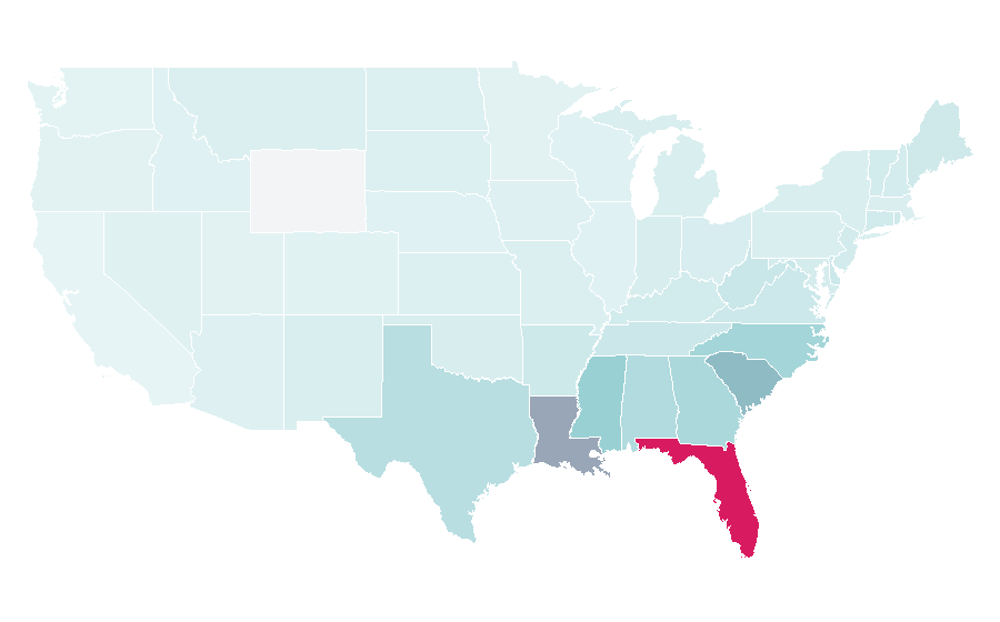 Affinity by region — Tropical cyclone, United States