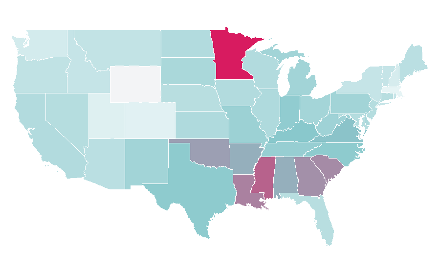 Affinity by region — Trouble, United States