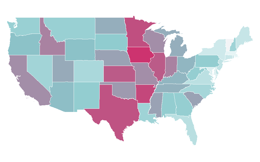 Affinity by region — Trucking, United States
