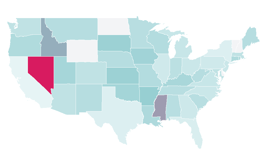 Affinity by region — Trucking industry in the United States, United States