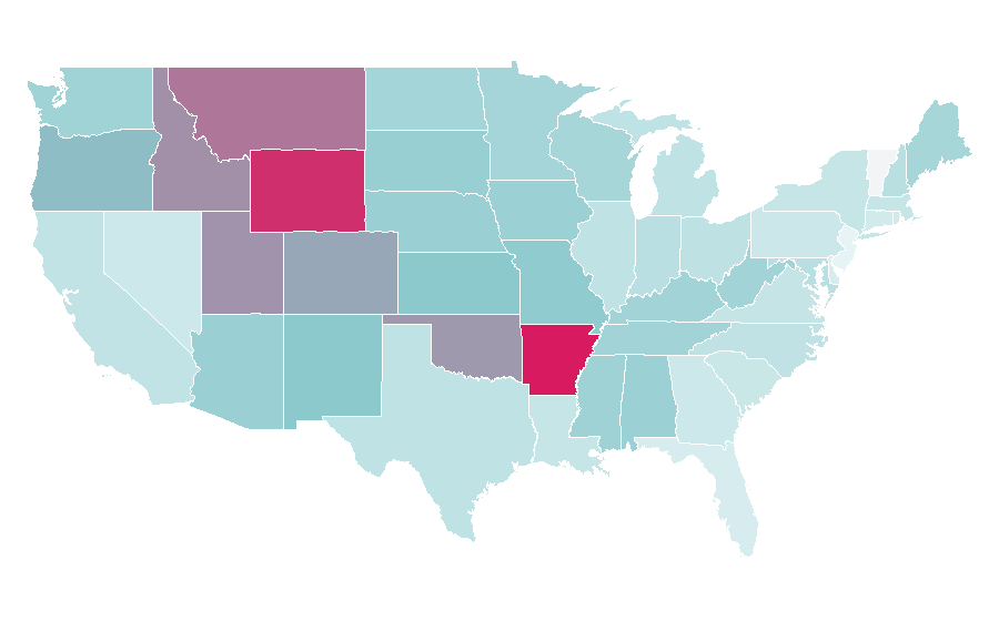 Affinity by region — True Grit (2010 film), United States
