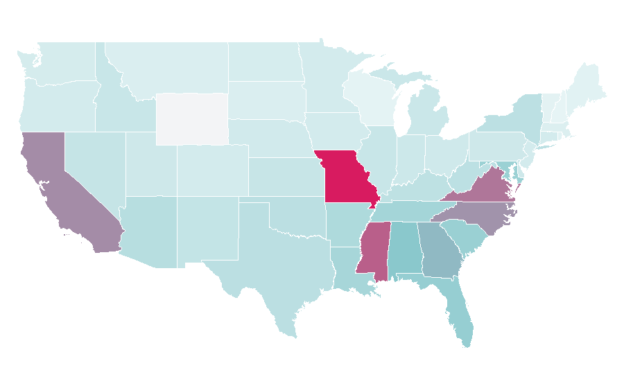 Affinity by region — Trust law, United States