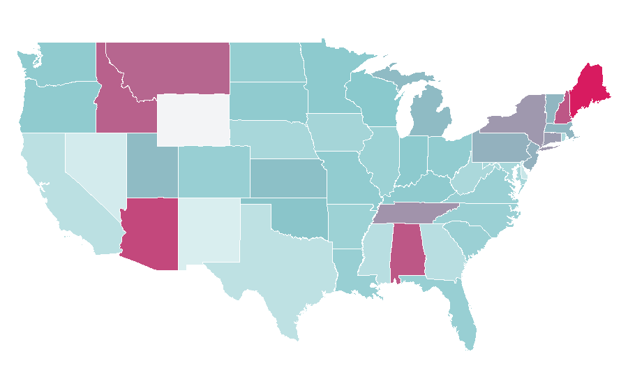 Affinity by region — Tucker Carlson, United States