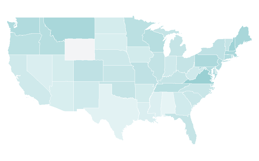 Affinity by region — Tulsi Gabbard, United States
