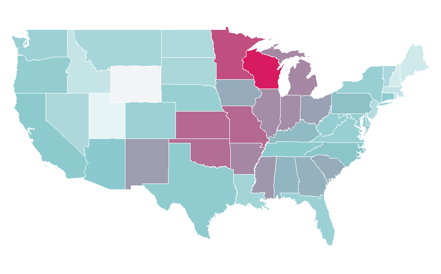 Affinity by region — Tuna salad, United States