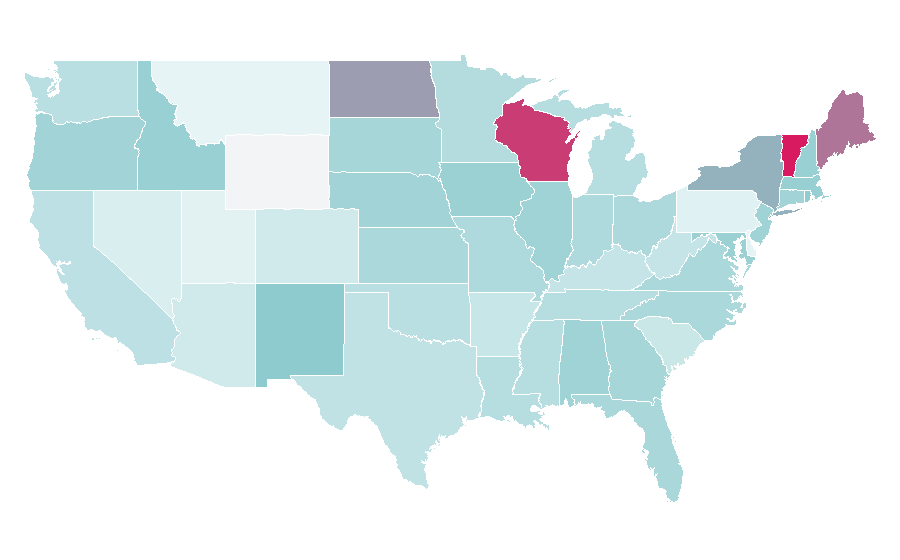 Affinity by region — TuneIn, United States