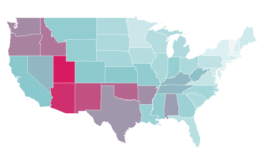 Affinity by region — Twilight (series), United States