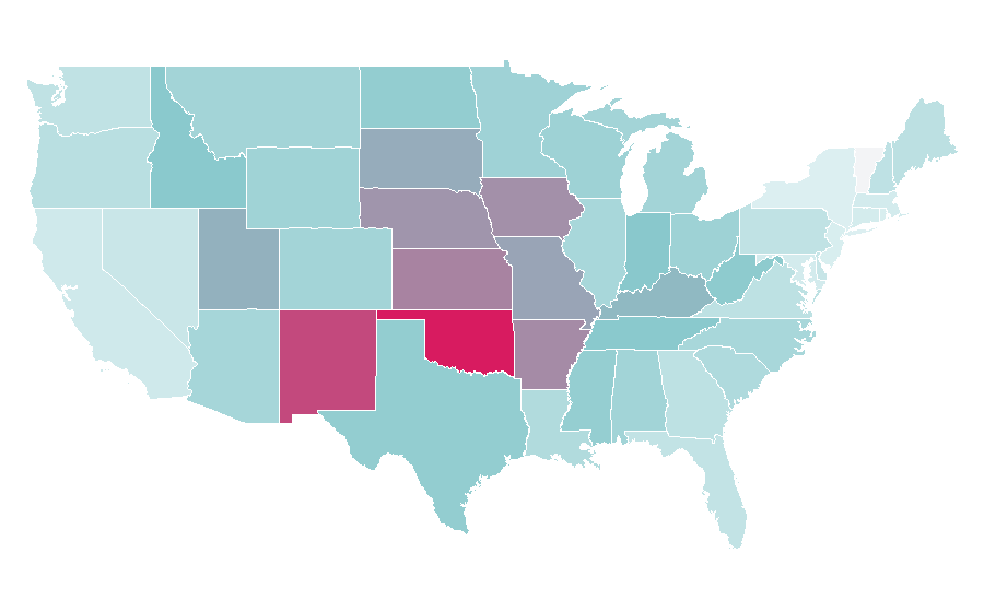Affinity by region — Twister (game), United States