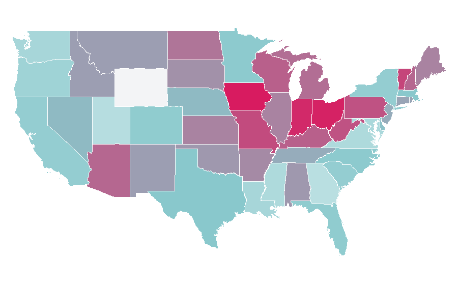 Affinity by region — Two and a Half Men, United States
