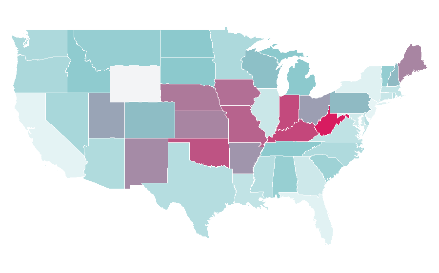 Affinity by region — TX2, United States