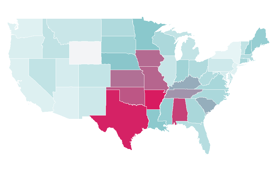 Affinity by region — Ty Myers, United States