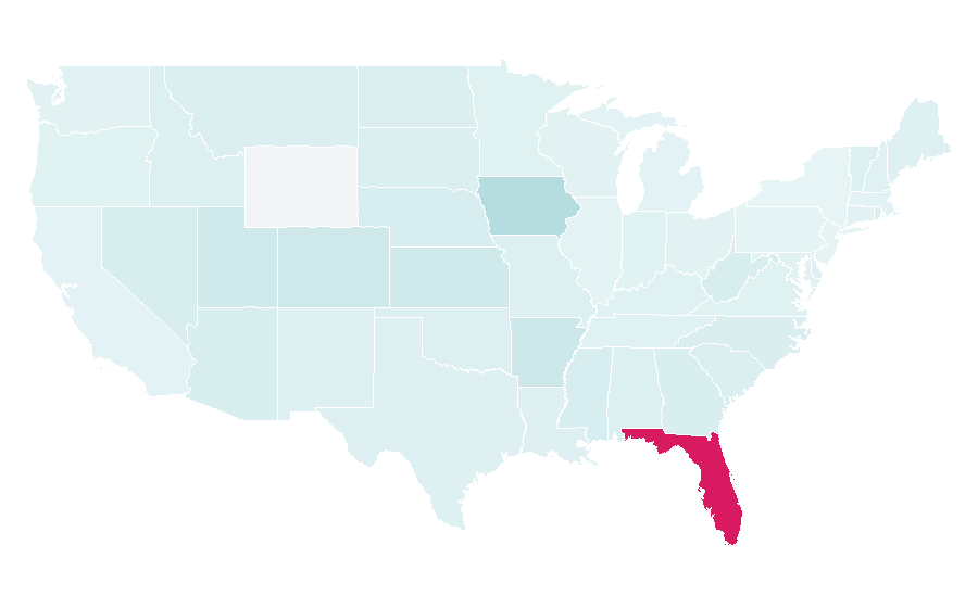 Affinity by region — UCF Knights, United States