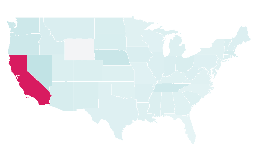 Affinity by region — UCLA Bruins, United States