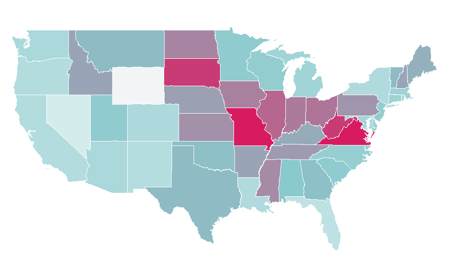Affinity by region — Ulysses S. Grant, United States