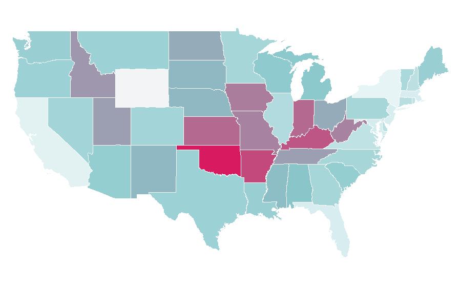 Affinity by region — Undercover Boss, United States