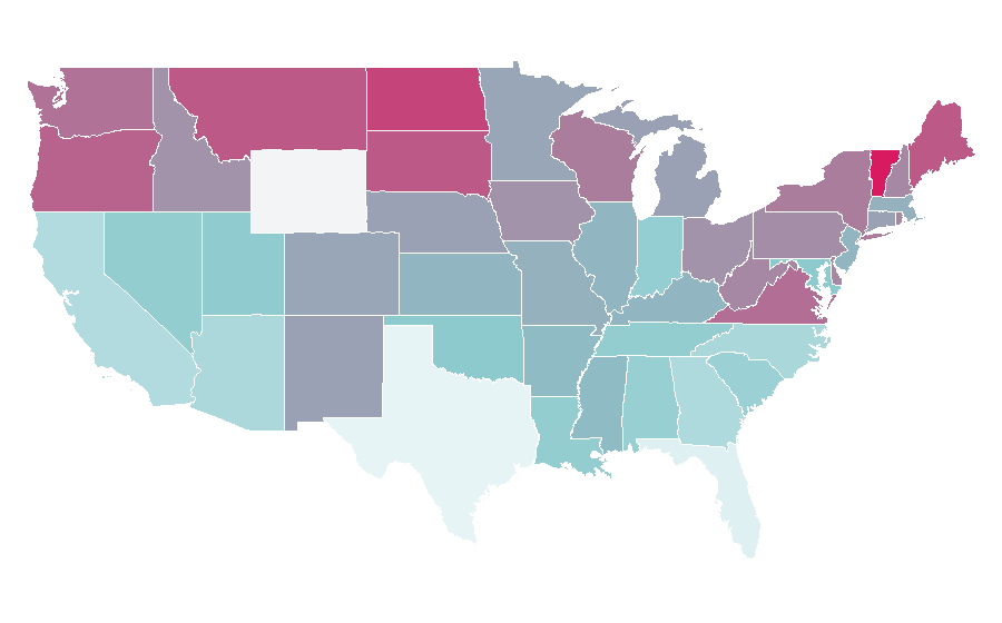 Affinity by region — Underfloor heating, United States
