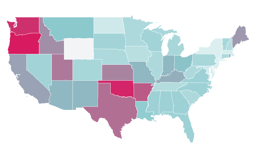 Affinity by region — Underwater, United States