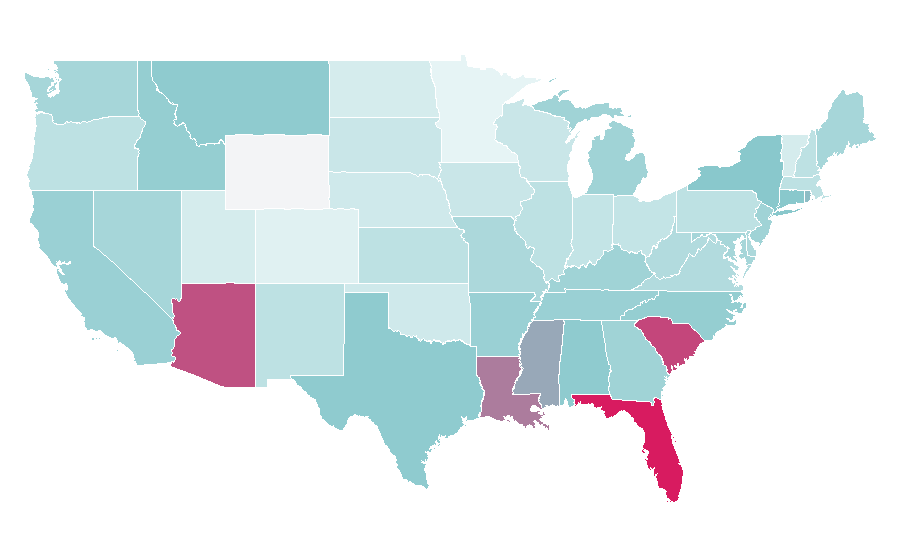 Affinity by region — Unforgettable (2011 TV series), United States