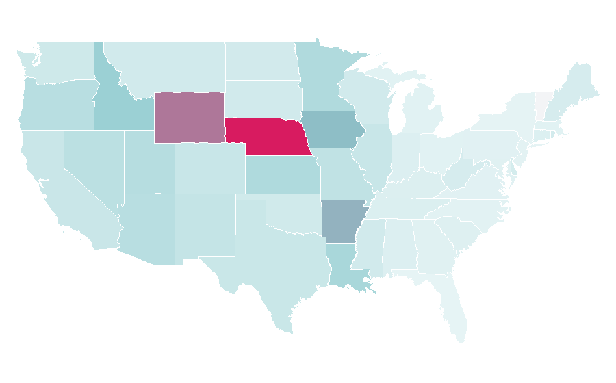 Affinity by region — Union Pacific Railroad, United States