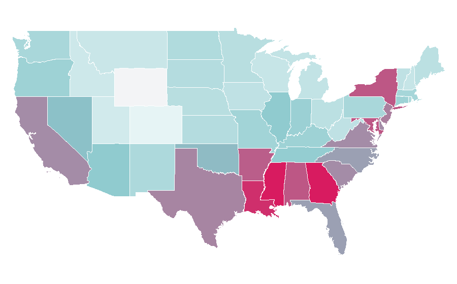 Afinidad por región — Unisex, Estados Unidos