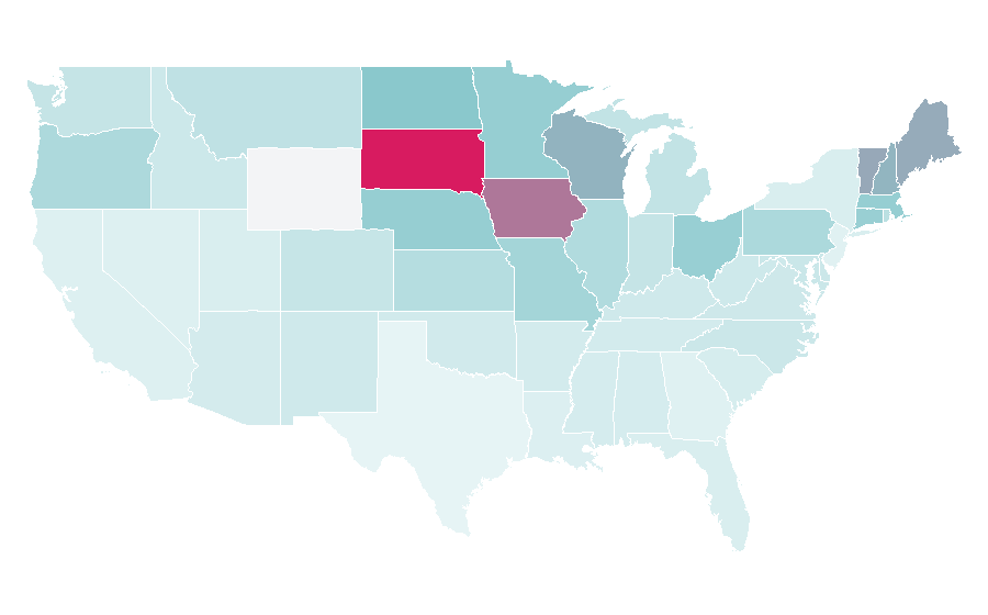 Affinity by region — United Church of Christ, United States