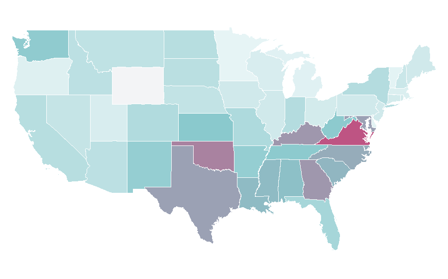 Afinidad por región — United States Army, Estados Unidos