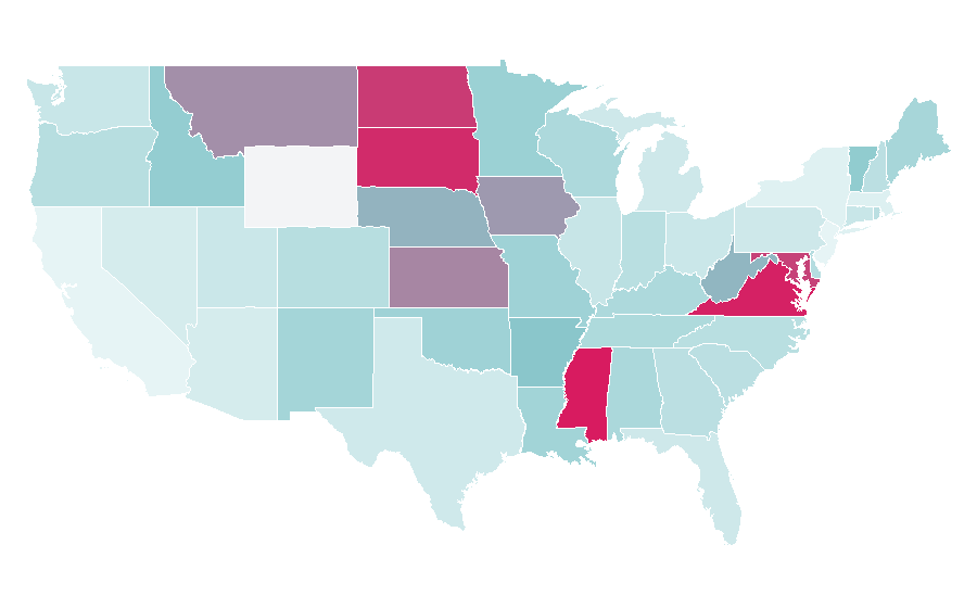 Affinity by region — United States Department of Agriculture, United States