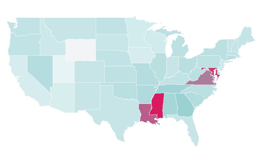 Affinity by region — United States Department of Housing and Urban Development, United States