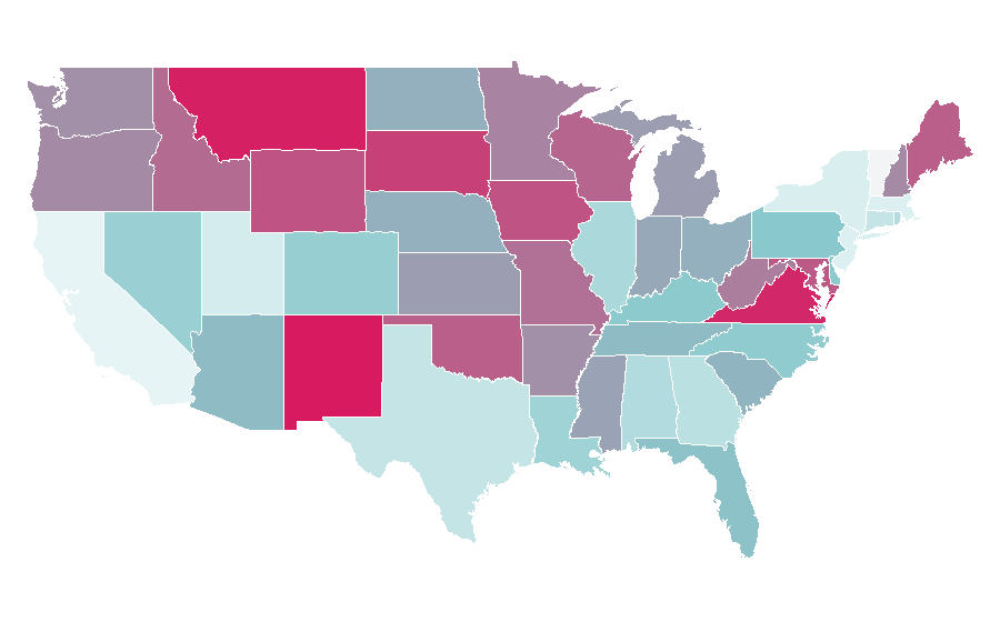 Affinity by region — United States Department of Justice, United States