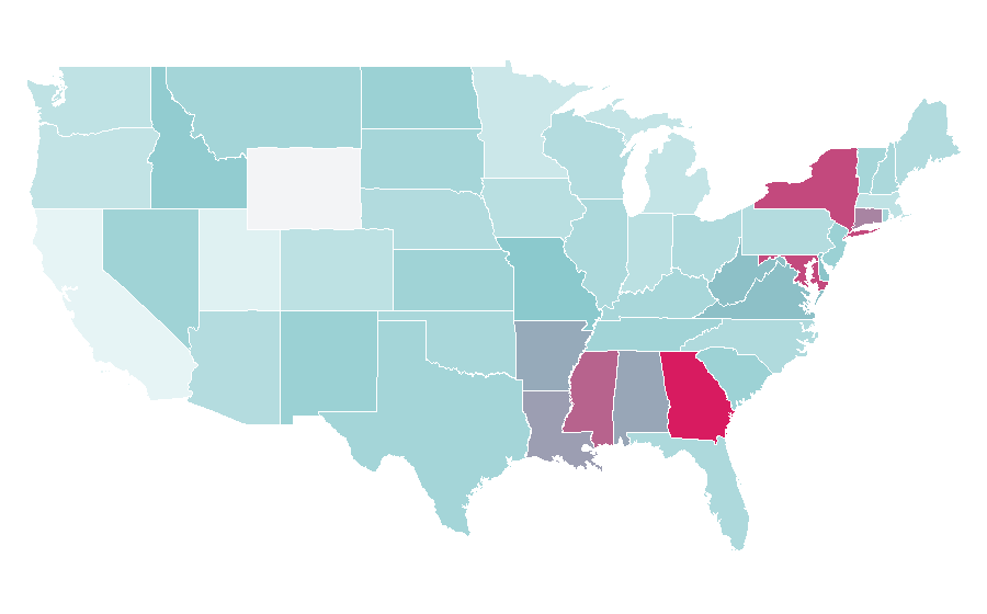 Affinity by region — United States Department of Labor, United States