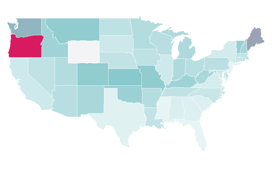 Affinity by region — United States of Tara, United States