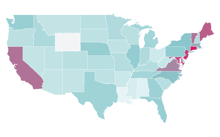Affinity by region — United States soccer league system, United States