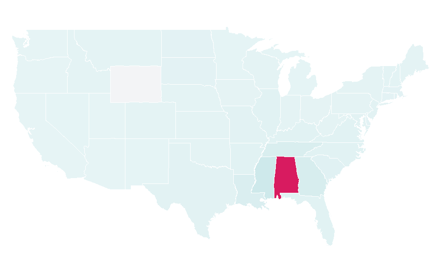 Affinity by region — University of Alabama, United States