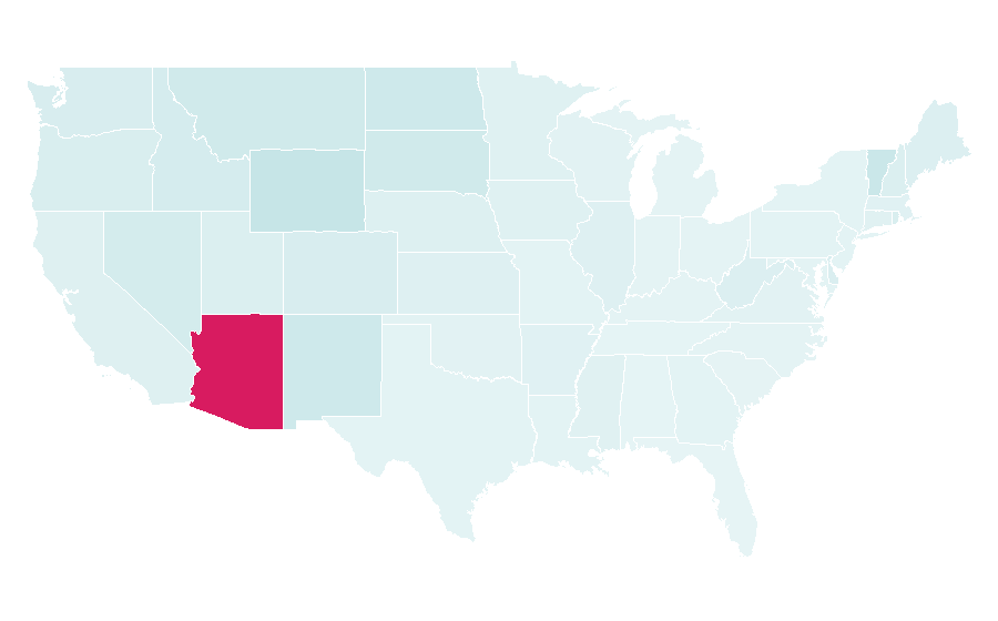Affinity by region — University of Arizona, United States