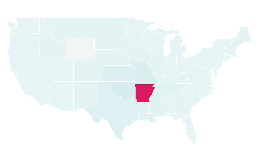 Affinity by region — University of Arkansas, United States