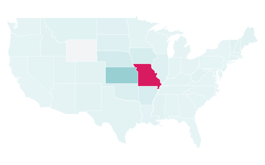 Affinity by region — University of Central Missouri, United States