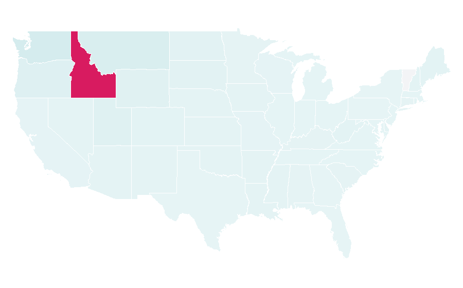 Affinity by region — University of Idaho, United States