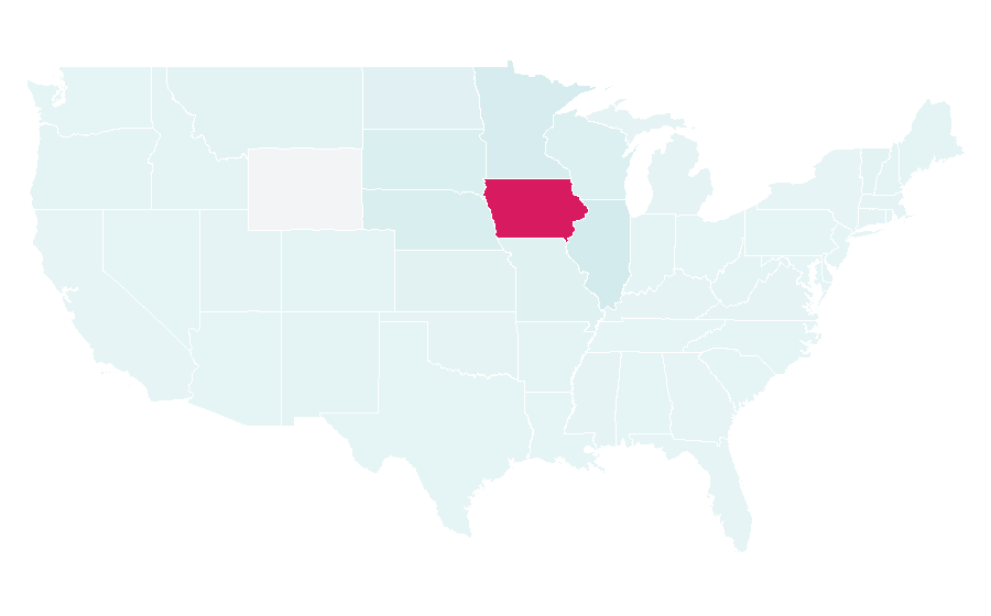 Affinity by region — University of Iowa, United States