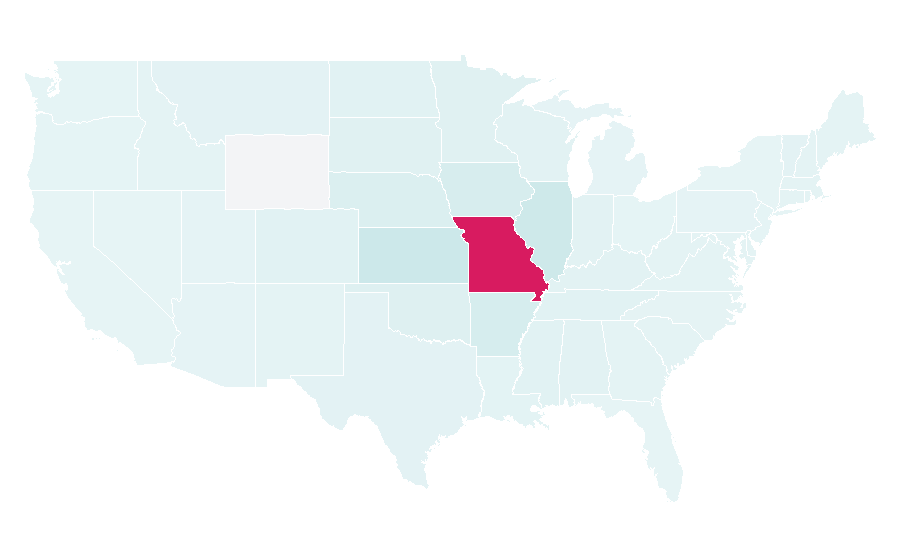Affinity by region — University of Missouri, United States