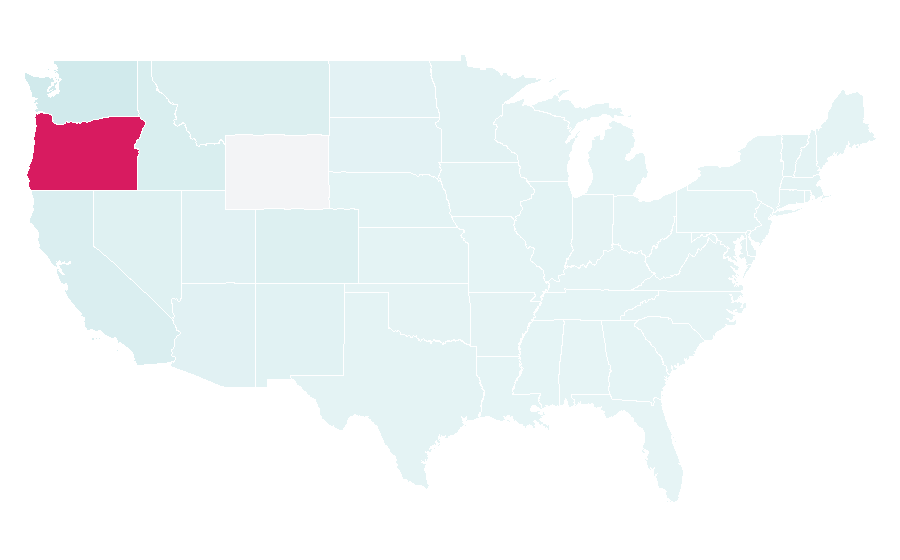 Affinity by region — University of Oregon, United States
