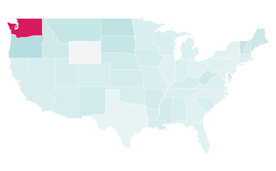 Affinity by region — University of the Fraser Valley, United States